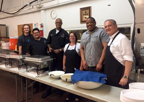 General Manager, Ted Selogie and his team from the JW Marriott serving on June, 7, 2016 at the New Orleans Mission.